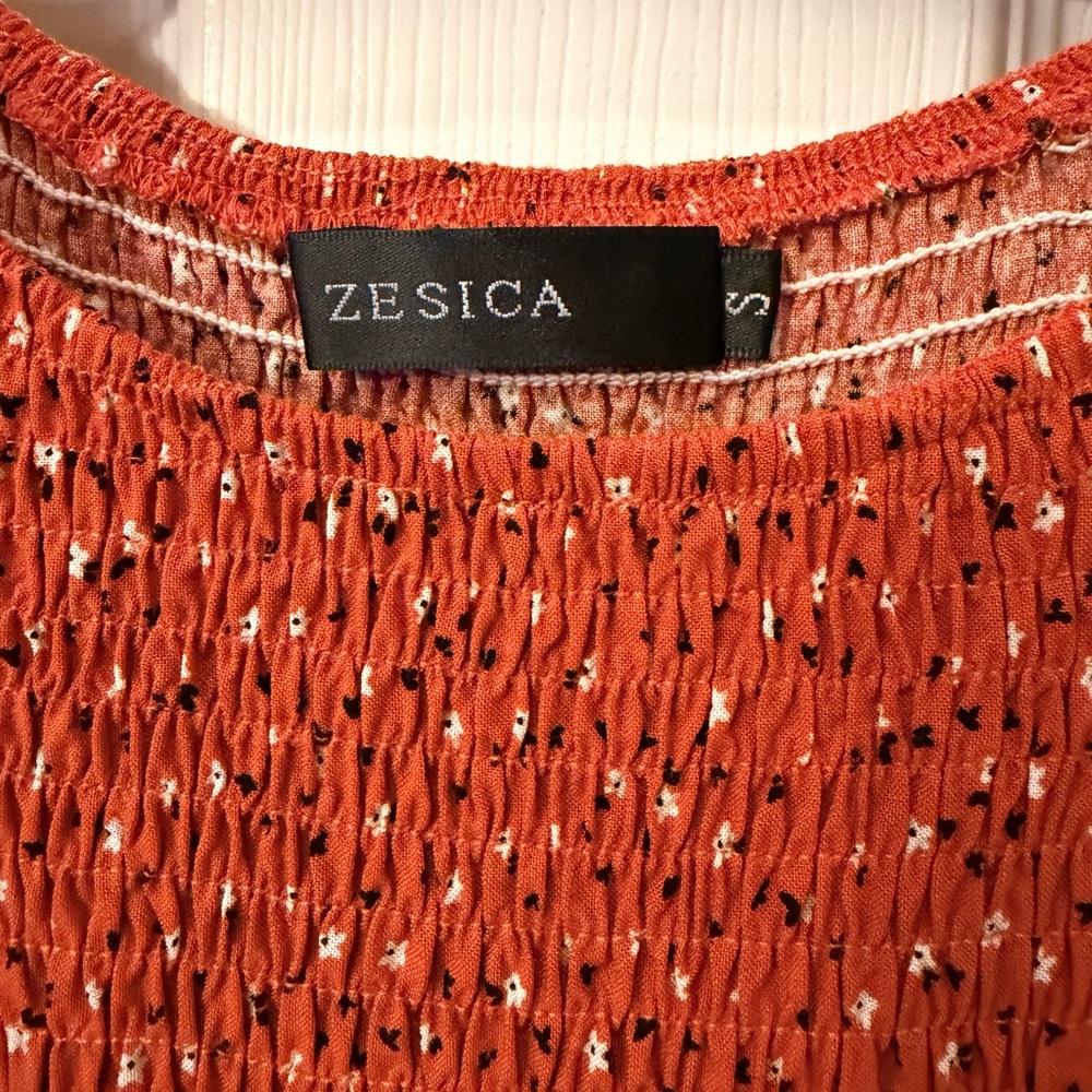 Women's Orange Floral Dress - Picture 3 of 3